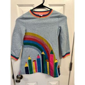 COPY - Mini boden kids sweatshirt pencil design 5/6Y blue